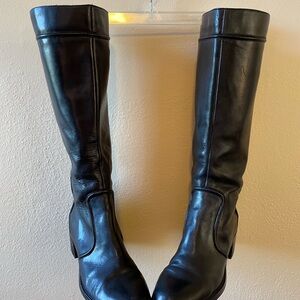 FRANCO SARTO Black Leather Boots: size 7.5